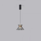 Modern Black Smoke Grey Cone Acrylic Pendant Light Image - 2