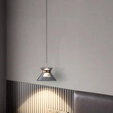 Modern Black Smoke Grey Cone Acrylic Pendant Light Image - 3