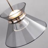 Modern Black Smoke Grey Cone Acrylic Pendant Light Image - 7