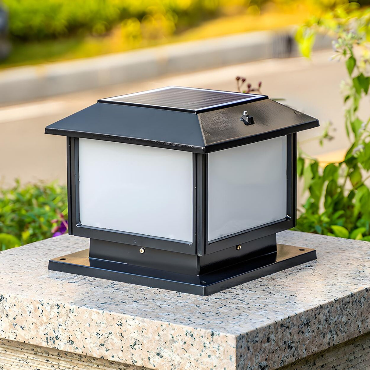 Modern Black Square LED Metal Outdoor Table Lamp  Image - 10