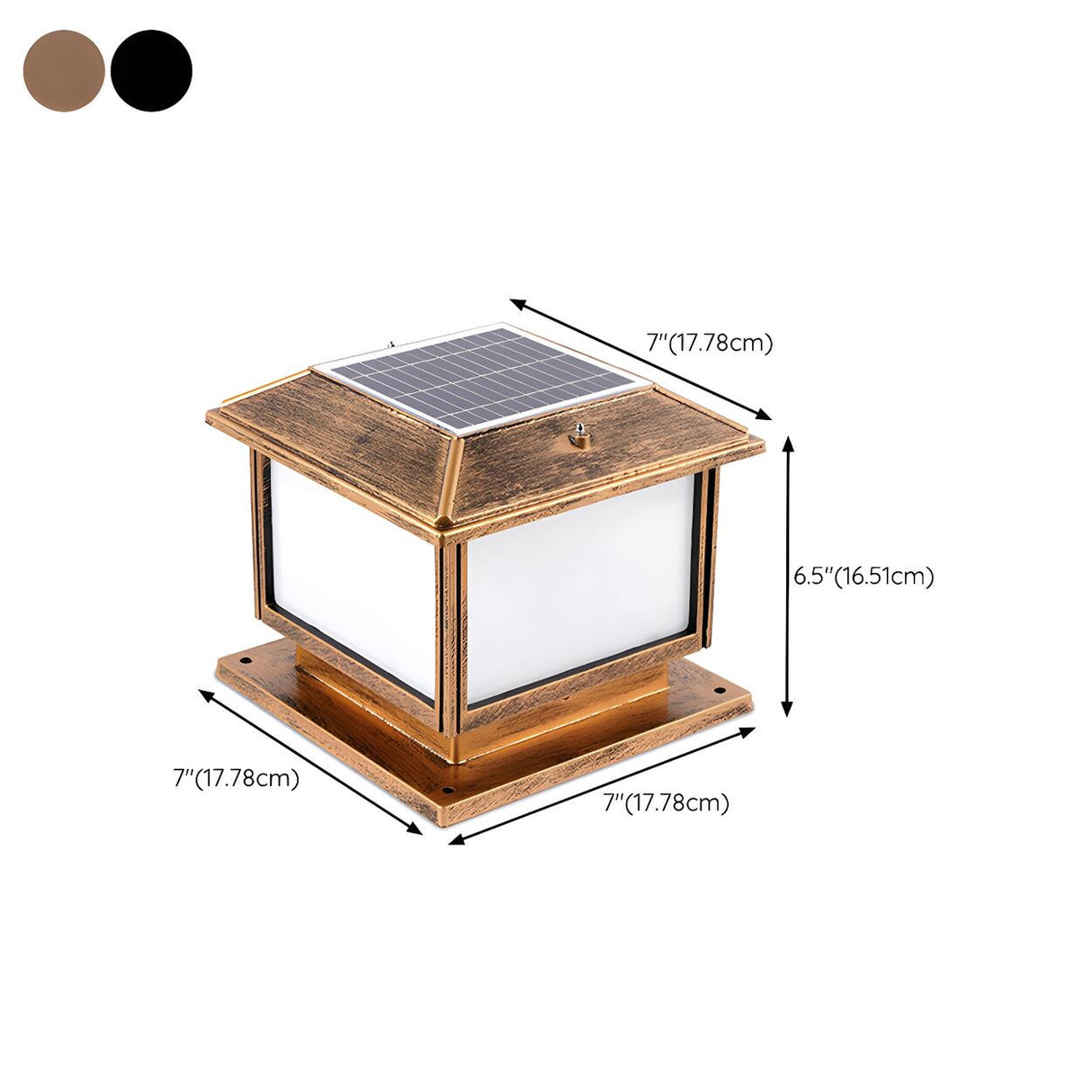 Modern Black Square LED Metal Outdoor Table Lamp  