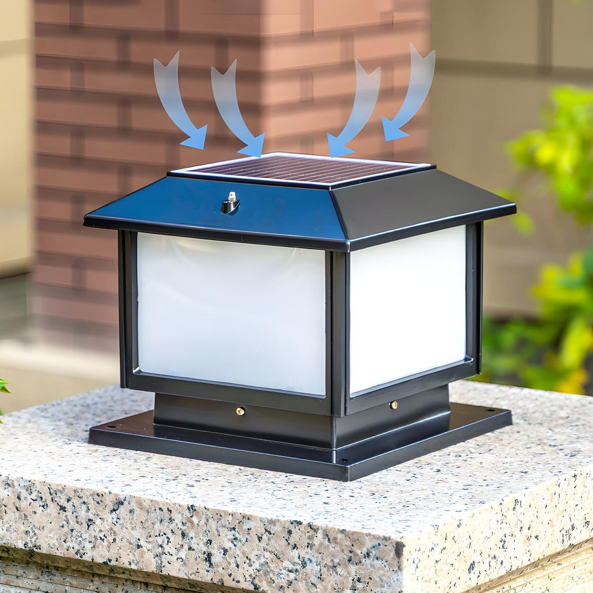 Modern Black Square LED Metal Outdoor Table Lamp  Image - 2