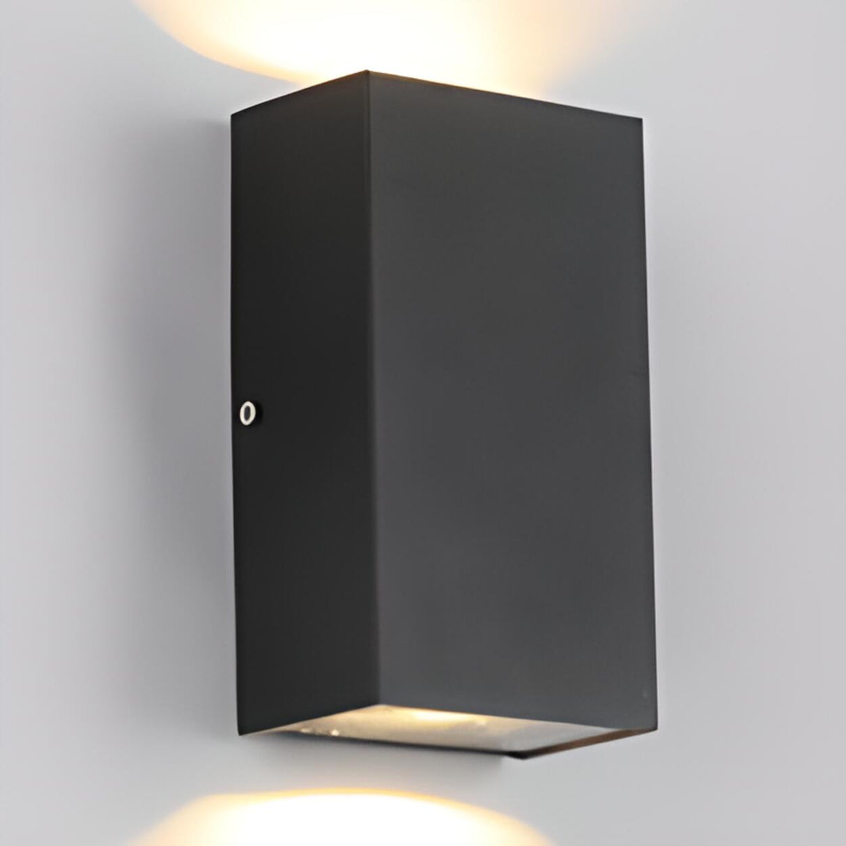 Modern Black Square Outdoor Up Down Wall Light Image - 12