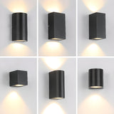 Modern Black Square Outdoor Up Down Wall Light Image - 8