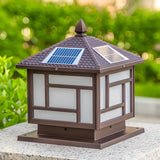 Modern Black Square Solar Outdoor Lantern Table Lamp Image - 12