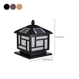 Modern Black Square Solar Outdoor Lantern Table Lamp Image - 16