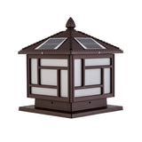 Modern Black Square Solar Outdoor Lantern Table Lamp Image - 3