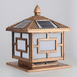 Modern Black Square Solar Outdoor Lantern Table Lamp Image - 8