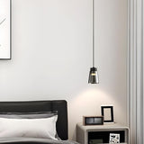 Modern Black Tapered Glass Pendant Light Bedroom Image - 11