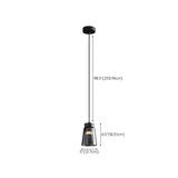 Modern Black Tapered Glass Pendant Light Bedroom #size