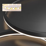 Modern Black Three Circle LED Semi-Flush Ceiling Light Image - 10