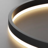 Modern Black Three Circle LED Semi-Flush Ceiling Light Image - 12