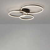 Modern Black Three Circle LED Semi-Flush Ceiling Light Image - 15