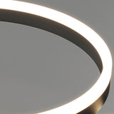 Modern Black Three Circle LED Semi-Flush Ceiling Light Image - 16