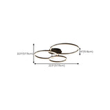 Modern Black Three Circle LED Semi-Flush Ceiling Light Image - 19