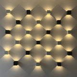 Modern Black Up Down Outdoor Cube Wall Sconce Image - 10