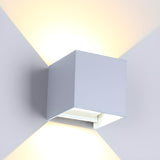 Modern Black Up Down Outdoor Cube Wall Sconce Image - 12