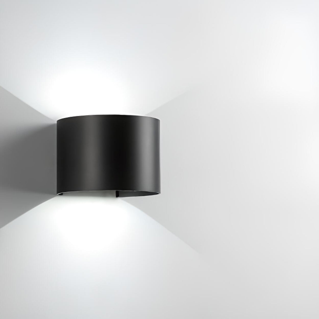 Modern Black Up Down Outdoor Cube Wall Sconce Image - 14