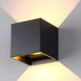 Modern Black Up Down Outdoor Cube Wall Sconce Image - 16