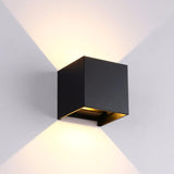 Modern Black Up Down Outdoor Cube Wall Sconce Image - 17