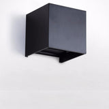 Modern Black Up Down Outdoor Cube Wall Sconce Image - 23