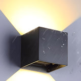 Modern Black Up Down Outdoor Cube Wall Sconce Image - 6