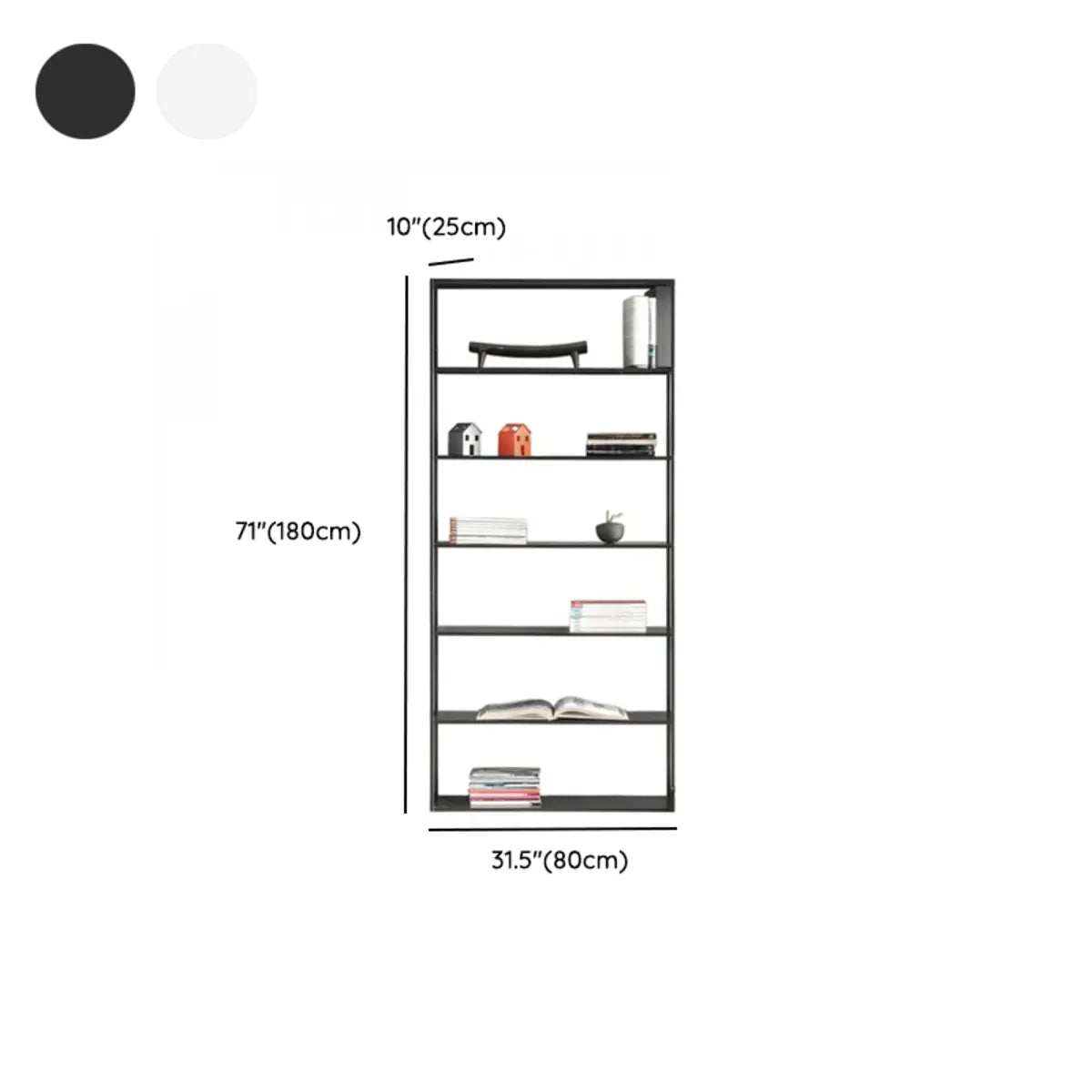 Modern Black Versatile Metal Frame Display Bookcase 