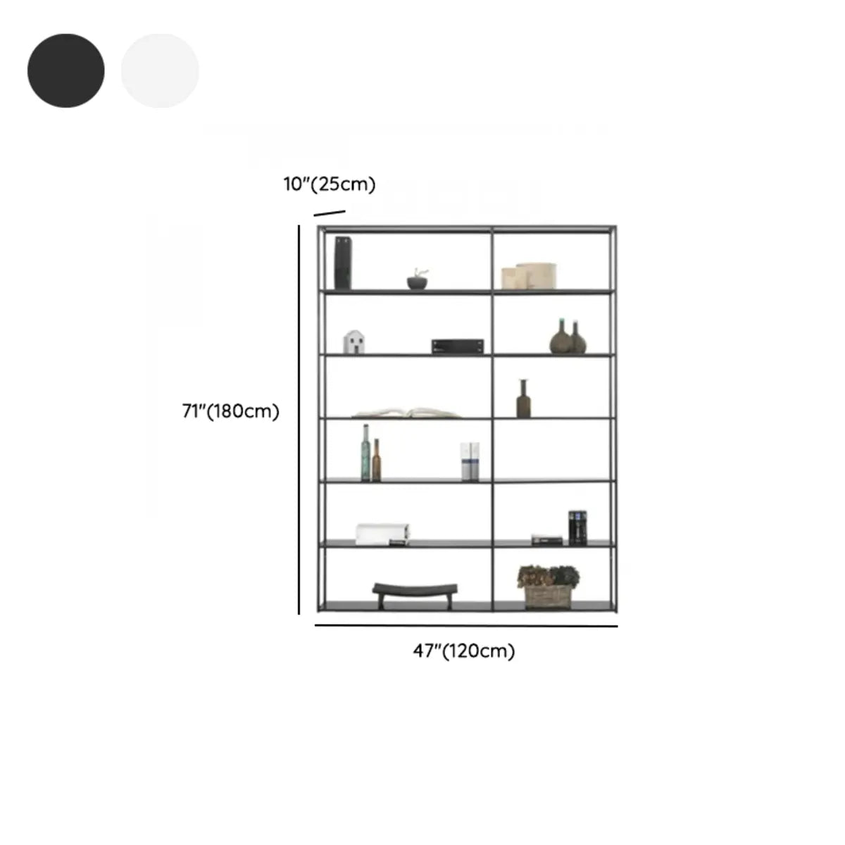 Modern Black Versatile Metal Frame Display Bookcase Image - 15