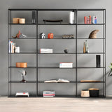 Modern Black Versatile Metal Frame Display Bookcase Image - 4