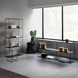 Modern Black Versatile Metal Frame Display Bookcase Image - 6