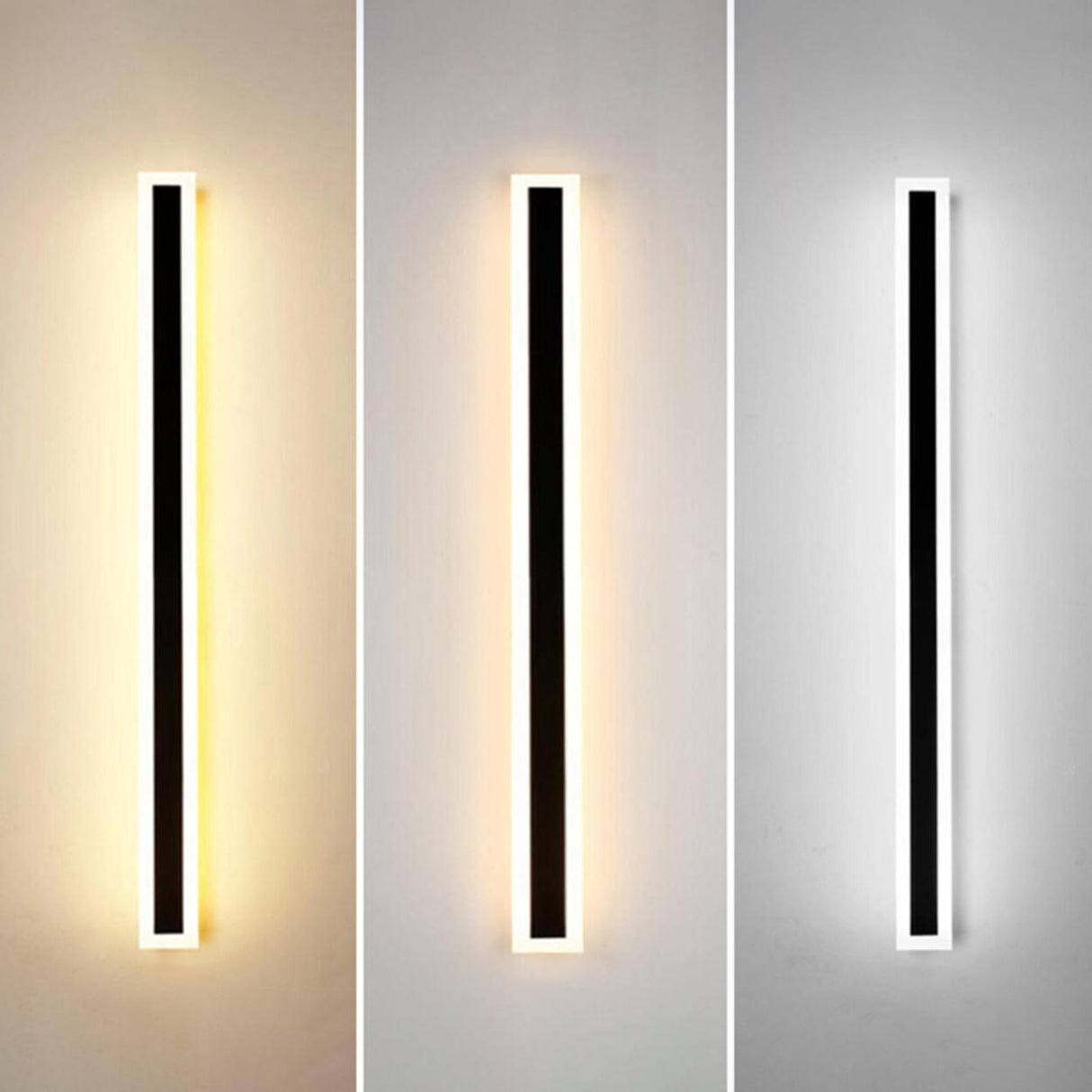 Modern Black Vertical Outdoor Waterproof Wall Lamp Image - 12