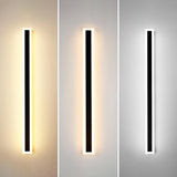 Modern Black Vertical Outdoor Waterproof Wall Lamp Image - 12