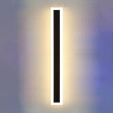 Modern Black Vertical Outdoor Waterproof Wall Lamp Image - 14