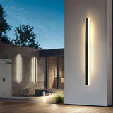 Modern Black Vertical Outdoor Waterproof Wall Lamp Image - 5