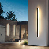 Modern Black Vertical Outdoor Waterproof Wall Lamp Image - 5