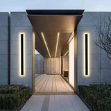 Modern Black Vertical Outdoor Waterproof Wall Lamp Image - 7