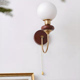 Modern Black Wall Sconce with Pull Chain Switch Image - 4