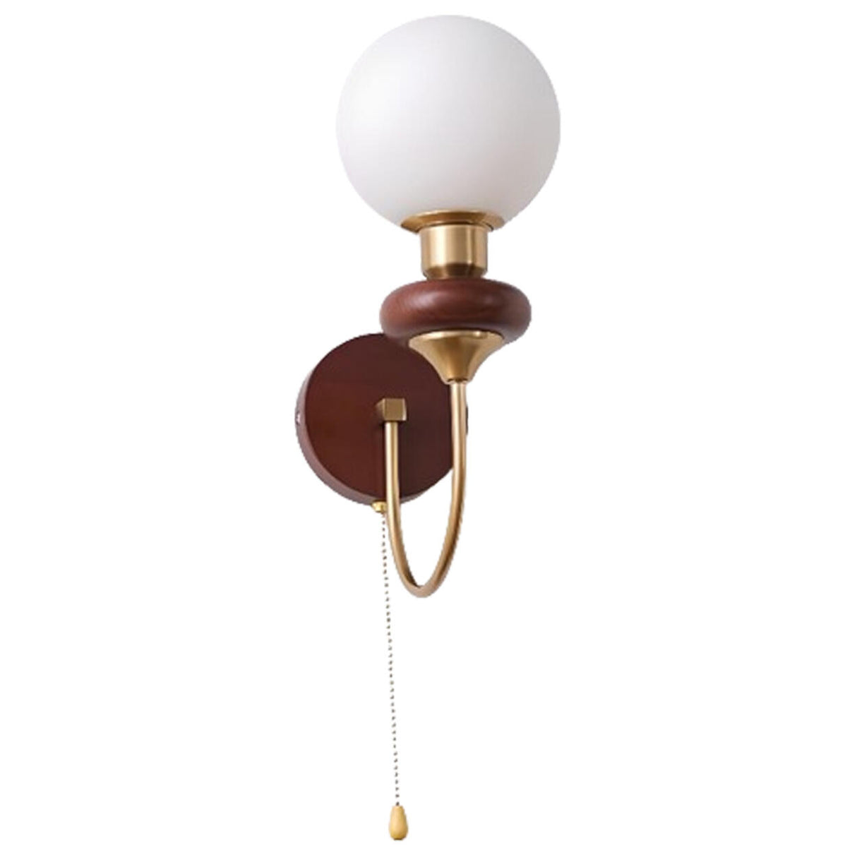 Modern Black Wall Sconce with Pull Chain Switch Image - 5