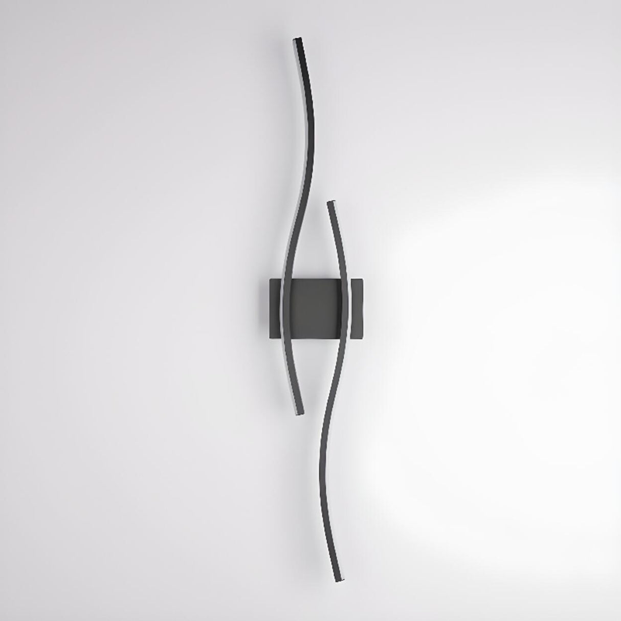 Modern Black Wave LED Bedside Wall Sconce Light Image - 7