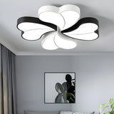 Modern Black White Heart-Shaped LED Flush Mount Light Image - 1