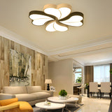 Modern Black White Heart-Shaped LED Flush Mount Light Image - 2