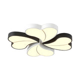 Modern Black White Heart-Shaped LED Flush Mount Light Image - 4