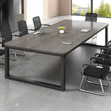 Modern Black Wood Rectangle Multi-Person Executive Desk Image - 9