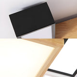 Modern Black Wood Rectangular LED Flush Mount Light Image - 6