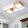 Modern Black Wood Rectangular LED Flush Mount Light Image - 7