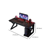 Modern Black Wood Storage Curved Sled Gaming Desk Image - 13