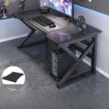 Modern Black Wood Storage Curved Sled Gaming Desk Image - 3