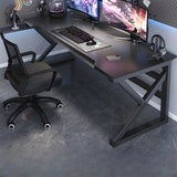 Modern Black Wood Storage Curved Sled Gaming Desk Image - 5