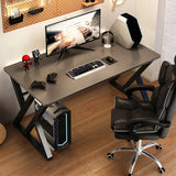 Modern Black Wooden Rectangular Sledge Gaming Desk Image - 1