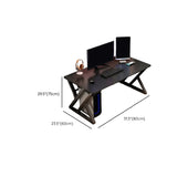 Modern Black Wooden Rectangular Sledge Gaming Desk #size